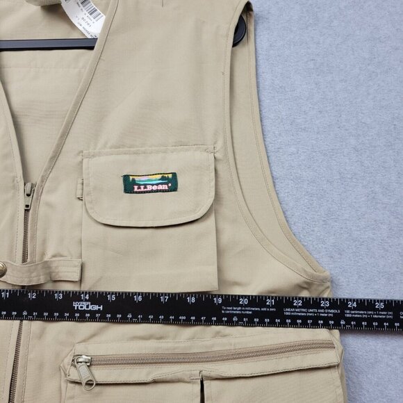 LL Bean Fishing Vest Mens Large Anglers Tan Retro Vintage New - Picture 7 of 11